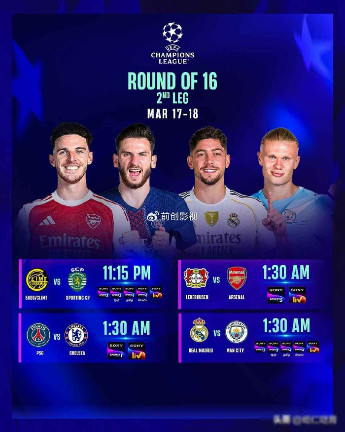 皇马首回合4比1胜曼城，博德闪耀爆冷掀欧冠淘汰